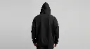 plain black classic hooded neck full picture - Back.webp